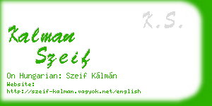 kalman szeif business card