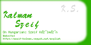 kalman szeif business card